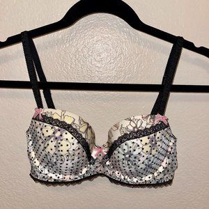 NWT Victoria’s Secret Dream Angels Floral Swiss Dot Lace Lightly Lined Demi Bra